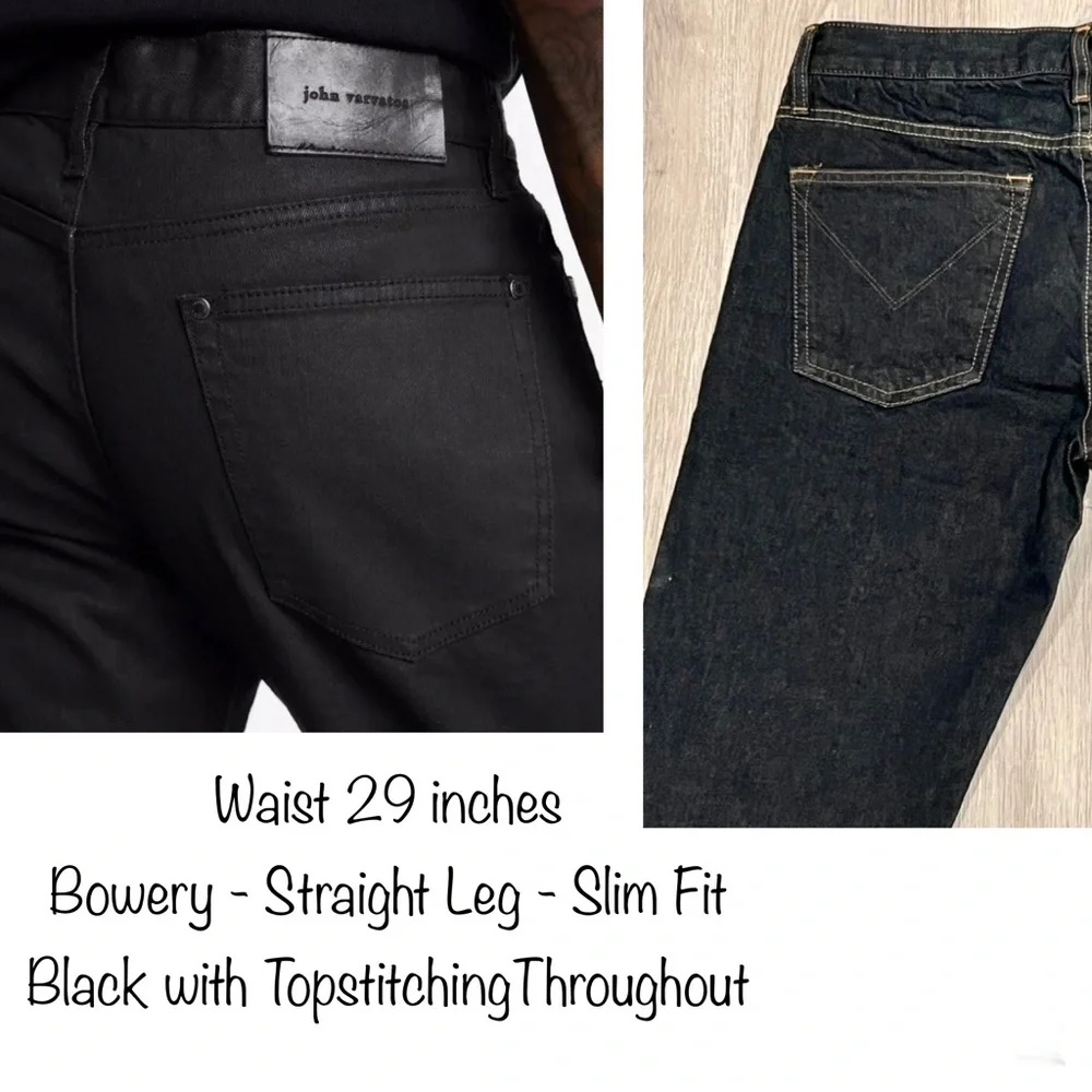 John Varvatos, 29” Waist, Men’s, Black Jeans, Straight Leg, Slim, Designer, NWT! - Picture 6 of 12